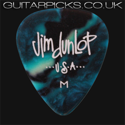 Dunlop Celluloid Classics Standard Turquoise Perloid Medium Guitar Picks - Click Image to Close