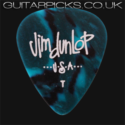 Dunlop Celluloid Classics Standard Turquoise Perloid Thin Guitar Picks - Click Image to Close