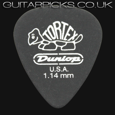 Dunlop Tortex Pitch Black Standard 1.14mm Guitar Picks - Click Image to Close