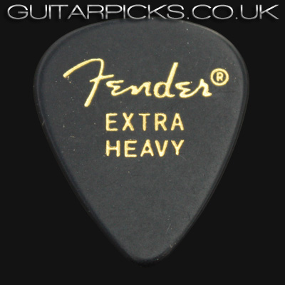 Fender Classic Celluloid 351 Black Extra Heavy Guitar Picks - Click Image to Close