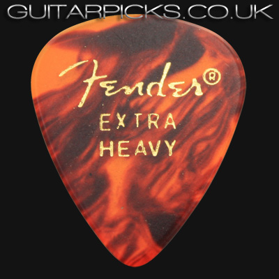 Fender Classic Celluloid 351 Tortoiseshell Extra Heavy Guitar Picks - Click Image to Close