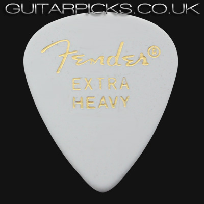 Fender Classic Celluloid 351 White Extra Heavy Guitar Picks - Click Image to Close